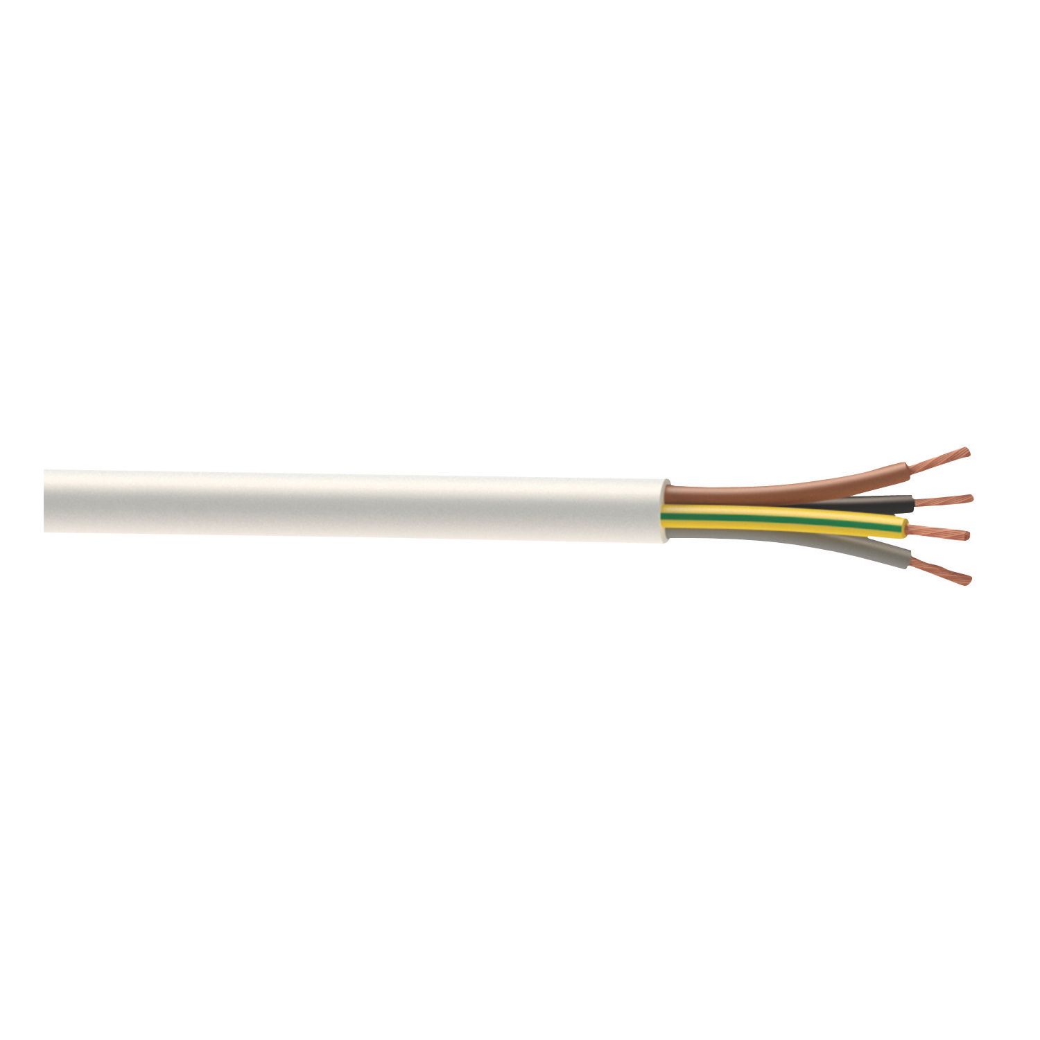 Time 3184Y White 4-Core 1mm² Flexible Cable 5m Coil (74464)
