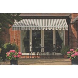 Greenhurst Ascot Extendable Patio Awning Green / Beige 2.5m x 2m