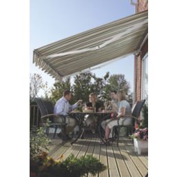 Greenhurst Ascot Extendable Patio Awning Green / Beige 2.5m x 2m