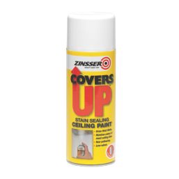 Zinsser Covers Up Vertical Ceiling Spray Paint Flat White 400ml