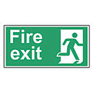 Non Photoluminescent "Fire Exit Man Right" Sign 150mm x 300mm