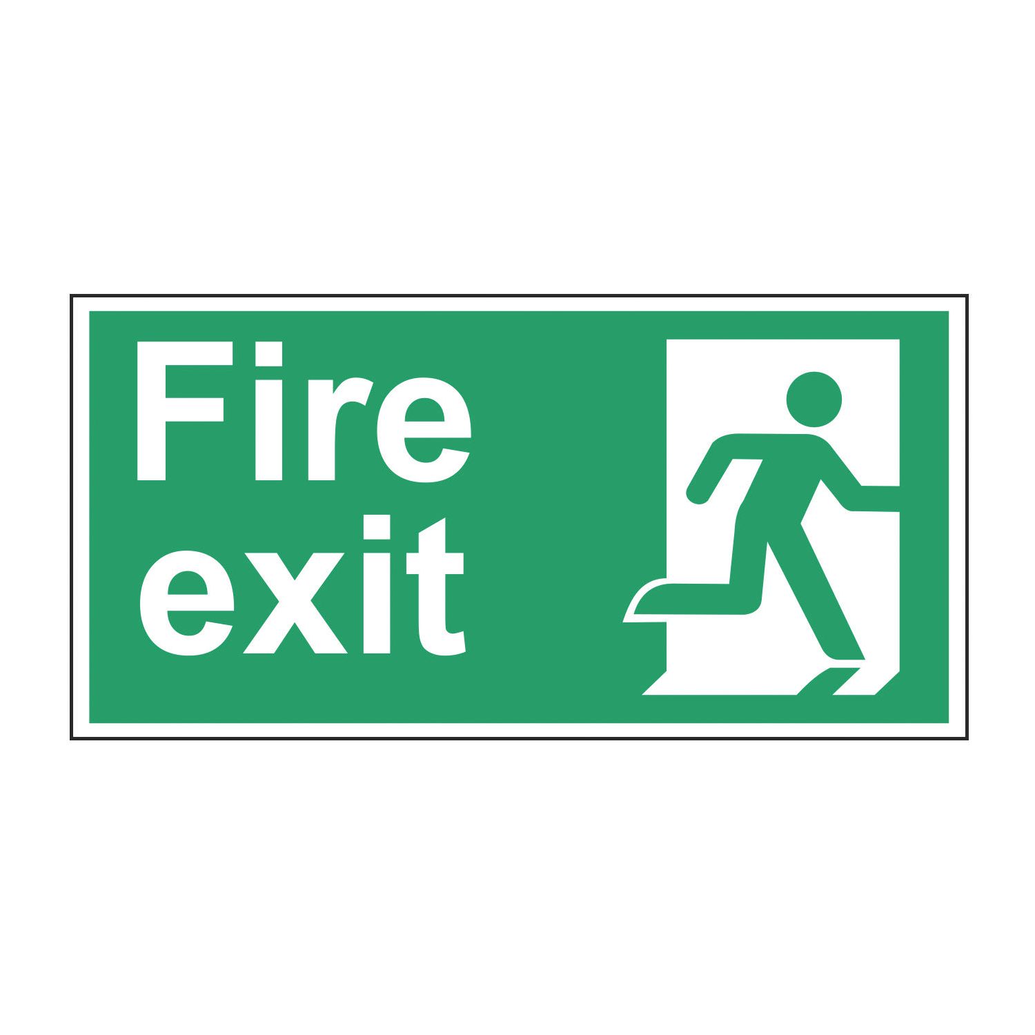 Essentials Non Photoluminescent "Fire Exit Man Right" Sign 150mm x 300mm (744FG)