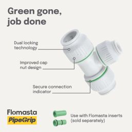 Flomasta  Plastic Push-Fit Reducing Tee 22mm x 22mm x 10mm