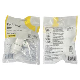 Flomasta  Plastic Push-Fit Reducing Tee 22mm x 22mm x 10mm