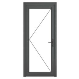 Crystal  Fully Glazed 1-Clear Light Left-Handed Anthracite Grey uPVC Back Door 2090mm x 890mm