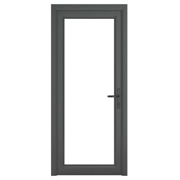 Crystal  Fully Glazed 1-Clear Light Left-Handed Anthracite Grey uPVC Back Door 2090mm x 890mm