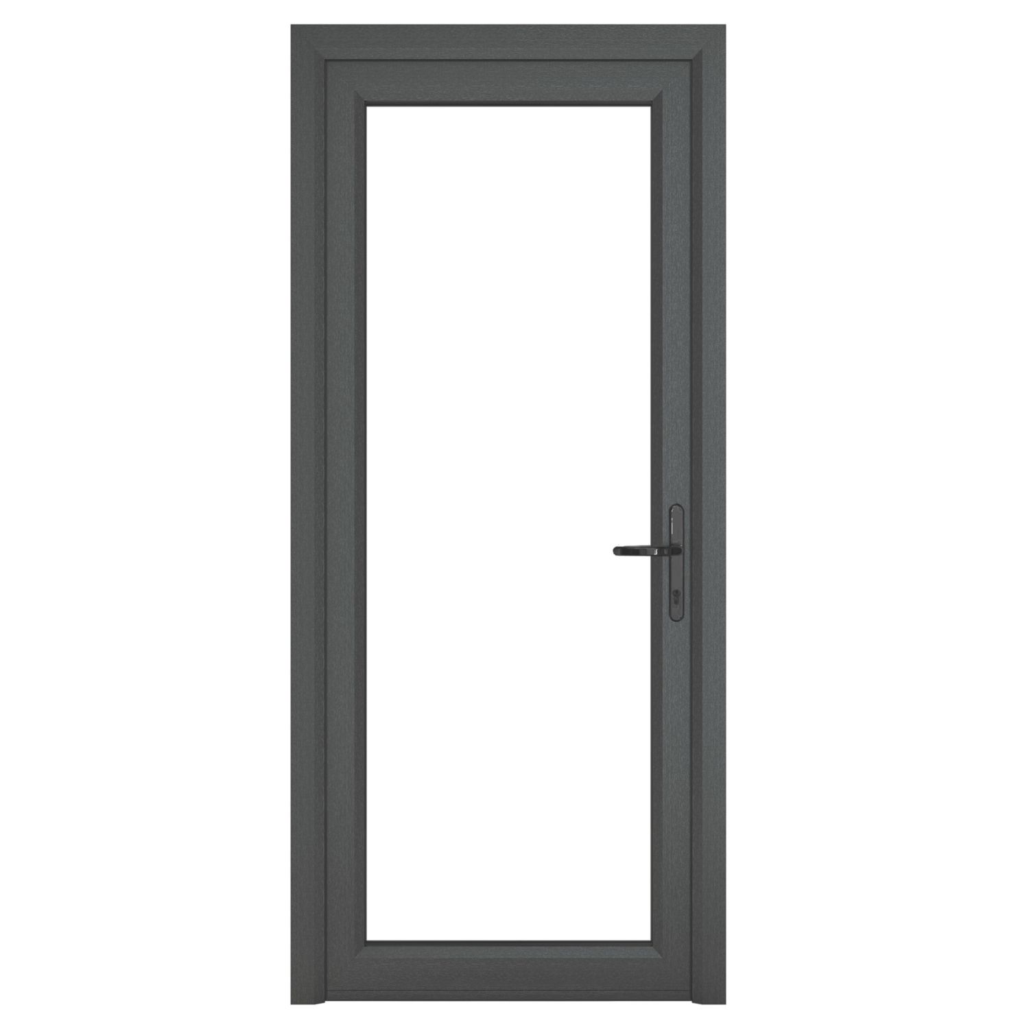 Crystal Fully Glazed 1-Clear Light Left-Handed Anthracite Grey uPVC Back Door 2090mm x 890mm (744JN)