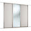 Spacepro  3-Door Sliding Wardrobe Door Kit Dove Grey Frame Dove Grey / Mirror Panel 2592mm x 2260mm
