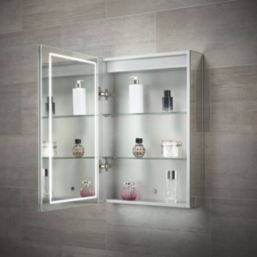Sensio Sonnet 1-Door Dual Lit Illuminated Cabinet With 3960lm LED Light Silver Effect 500mm x 140mm x 700mm
