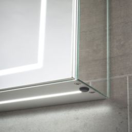 Sensio Sonnet 1-Door Dual Lit Illuminated Cabinet With 3960lm LED Light Silver Effect 500mm x 140mm x 700mm