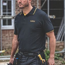 DEWALT Green Bay Polo Shirt Black Large 42-44" Chest