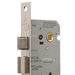 Smith & Locke 3 Lever Polished Chrome Architectural Sash Lock 65mm Case - 44mm Backset