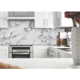 Splashwall  White/Grey Matt MDF Splashback 2440mm x 1220mm x 9mm