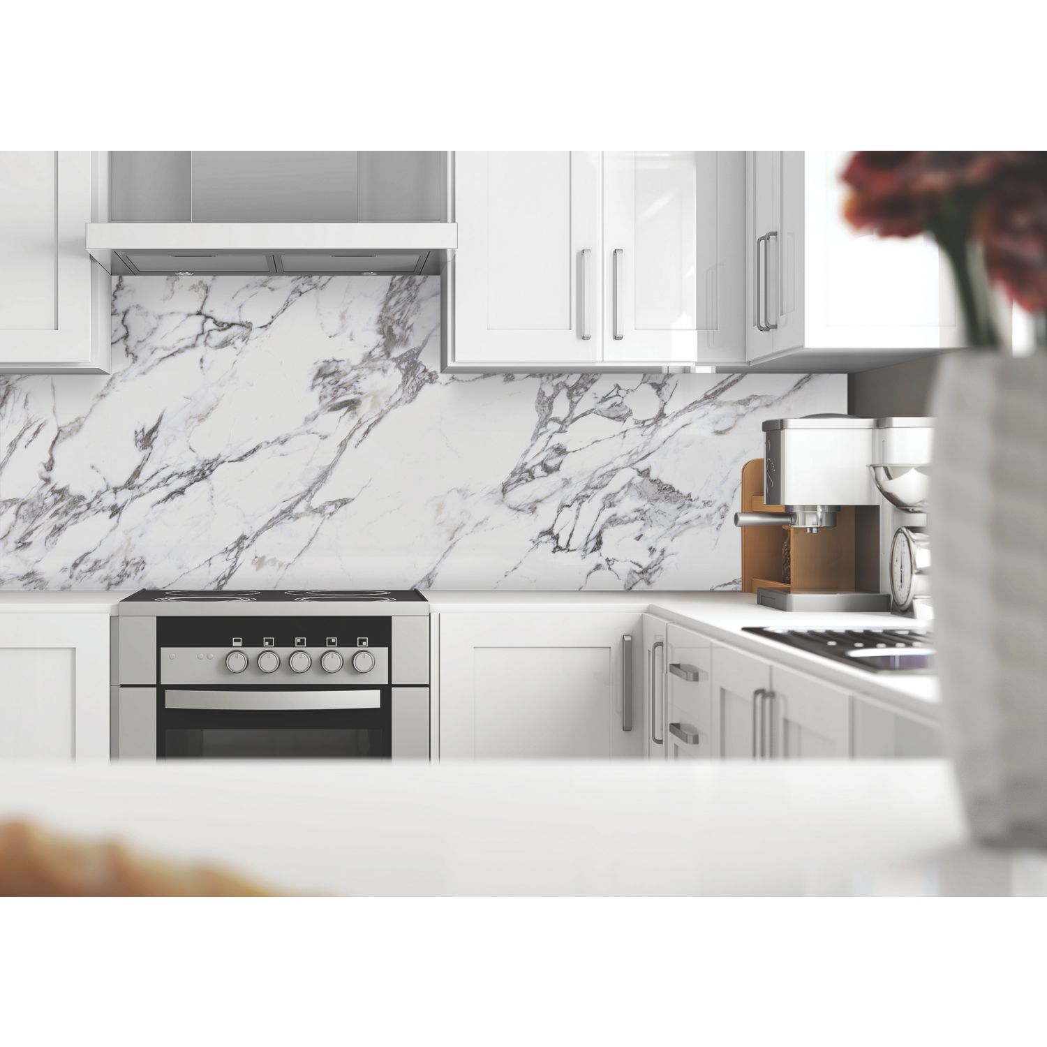 Splashwall White/Grey Matt MDF Splashback 2440mm x 1220mm x 9mm (744RJ)