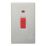 Contactum Lyric 45A 1-Gang DP Control Switch Brushed Steel with Neon with White Inserts