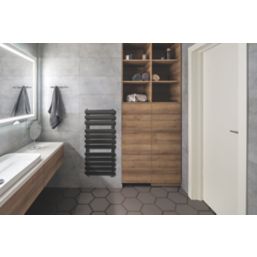 Towelrads 1200mm x 500mm 1825BTU Black Flat Designer Towel Radiator