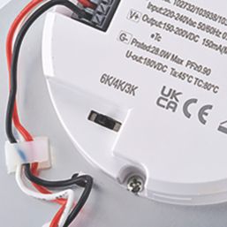 Saxby HeroPro XL Outdoor Maintained Emergency Round LED Bulkhead With Microwave Sensor Gloss White 28W 2800lm