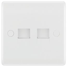 British General 800 Series 2-Gang RJ11 Telephone / Data Socket White