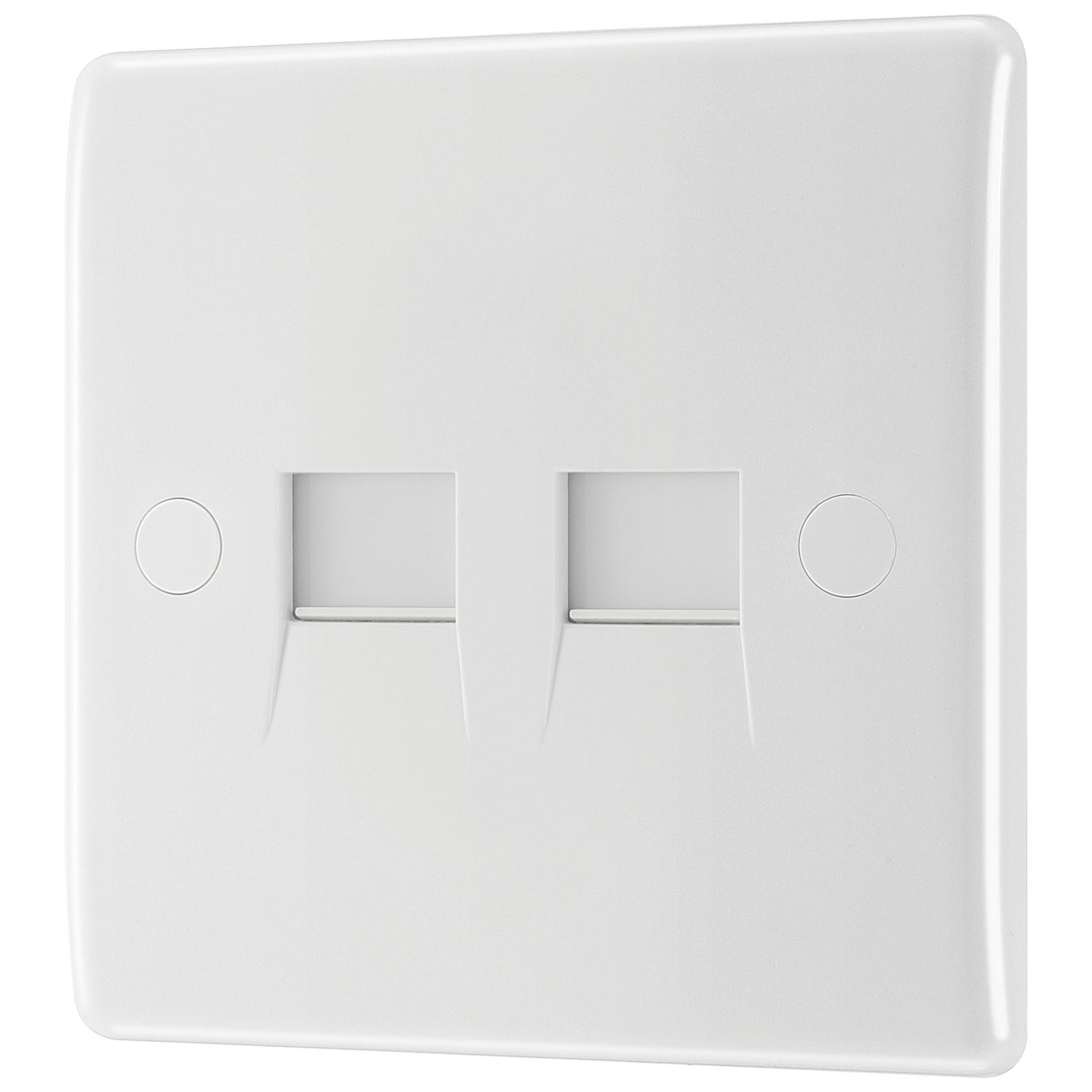 British General 800 Series 2-Gang RJ11 Telephone / Data Socket White (744XG)
