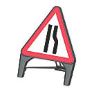 Melba Swintex Q Sign Triangular "Road Narrows Right" Safety Sign 870mm x 1220mm