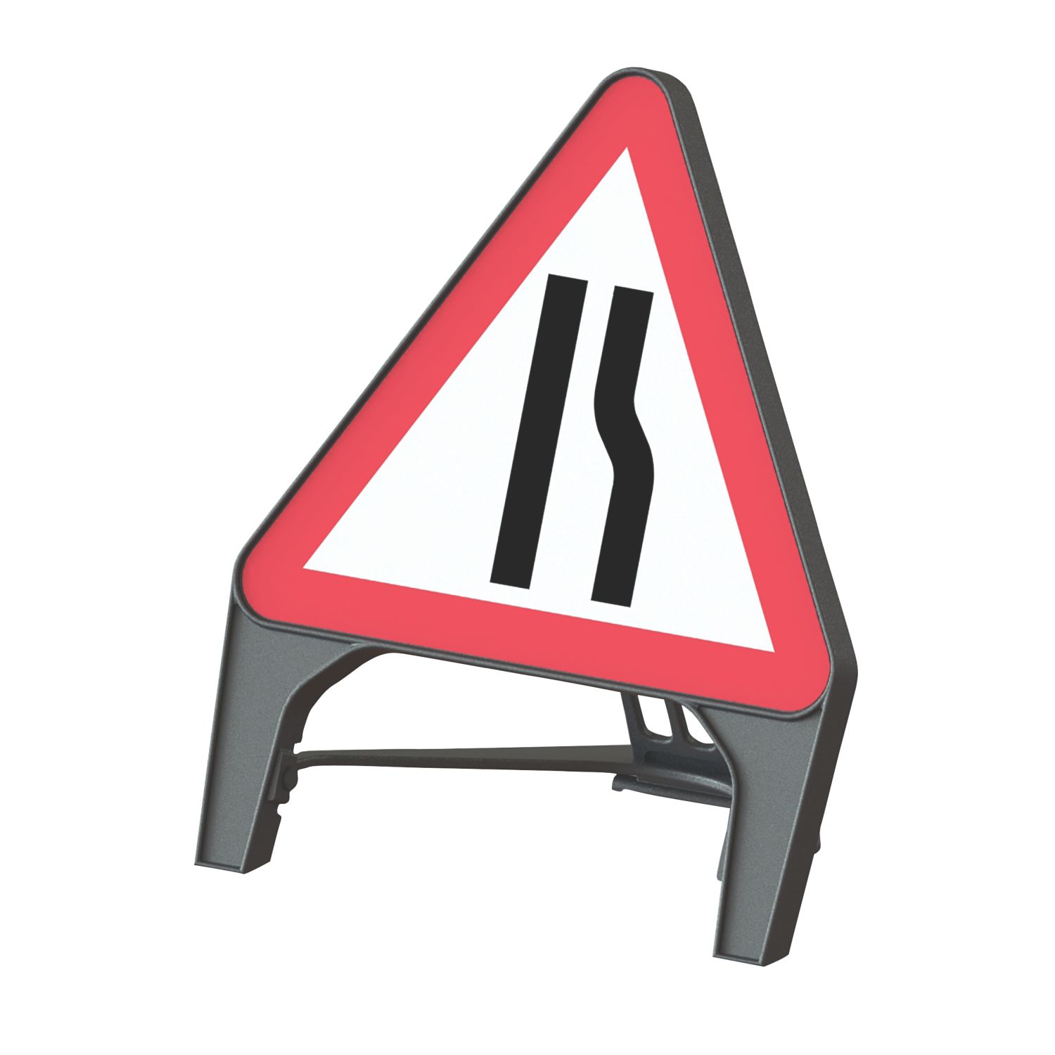 Melba Swintex Q Sign Triangular "Road Narrows Right" Safety Sign 870mm x 1220mm (7455V)