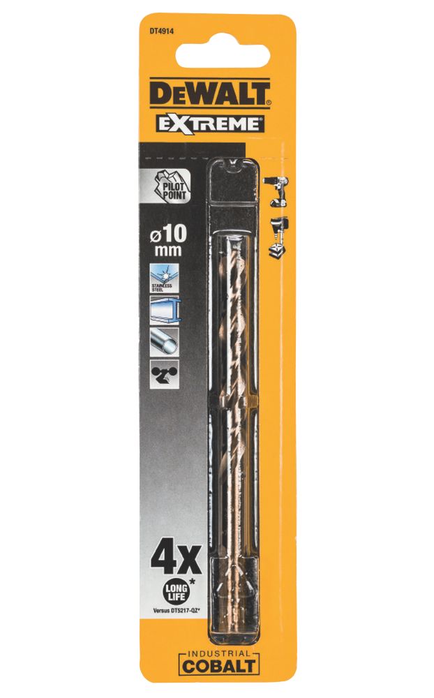 DeWalt DT4914-QZ Hex Shank Cobalt HSS Drill Bits 10mm x 133mm