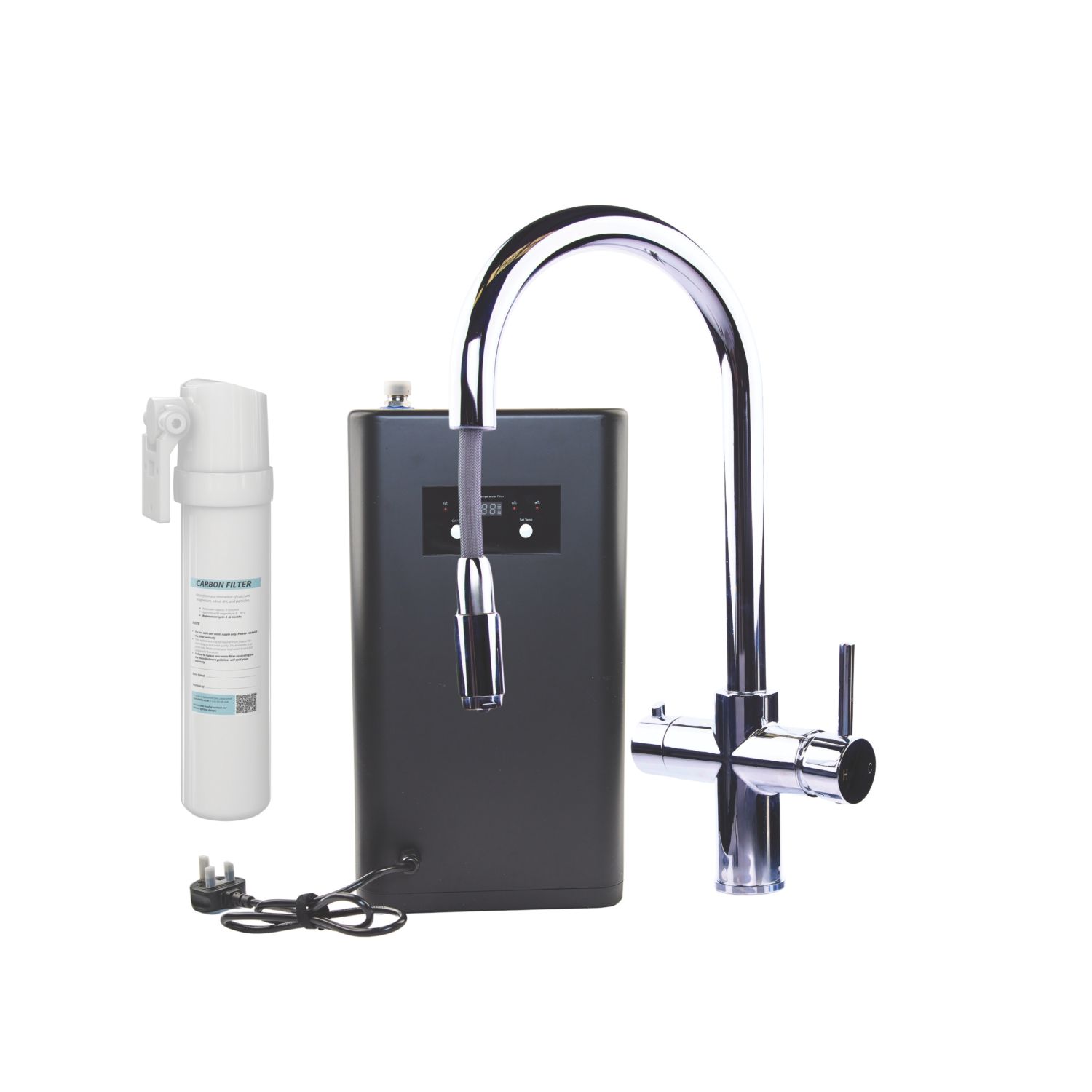 ETAL Cygne Pull-Out Style 3-in-1 Instant Boiling Water Kitchen Tap Chrome (745AX)