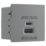 British General Euro Module Modular 3A 45W 2-Outlet Type A & C USB Socket Grey