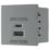 British General Euro Module Modular 3A 45W 2-Outlet Type A & C USB Socket Grey