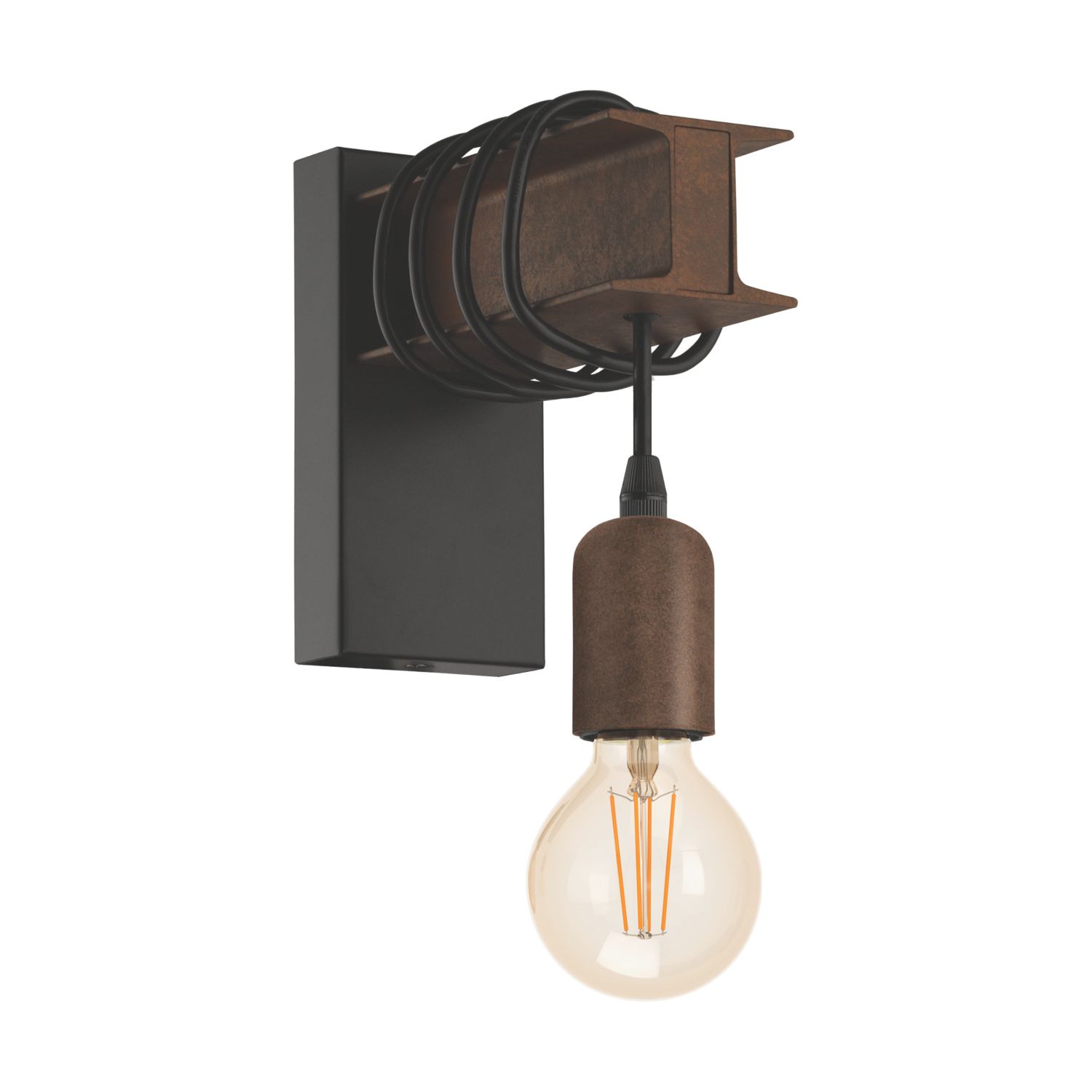 Eglo Townshend 4 Wall Light Black/Brown (745CX)