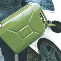 Faithfull Carbon Steel Jerry Can Green 20Ltr