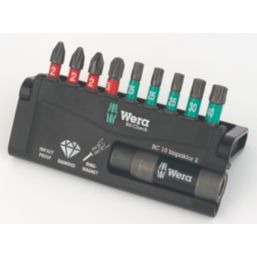 Wera Bit-Check 10 Impaktor 2 1/4" Hex Shank Mixed Bit Set 10 Pieces
