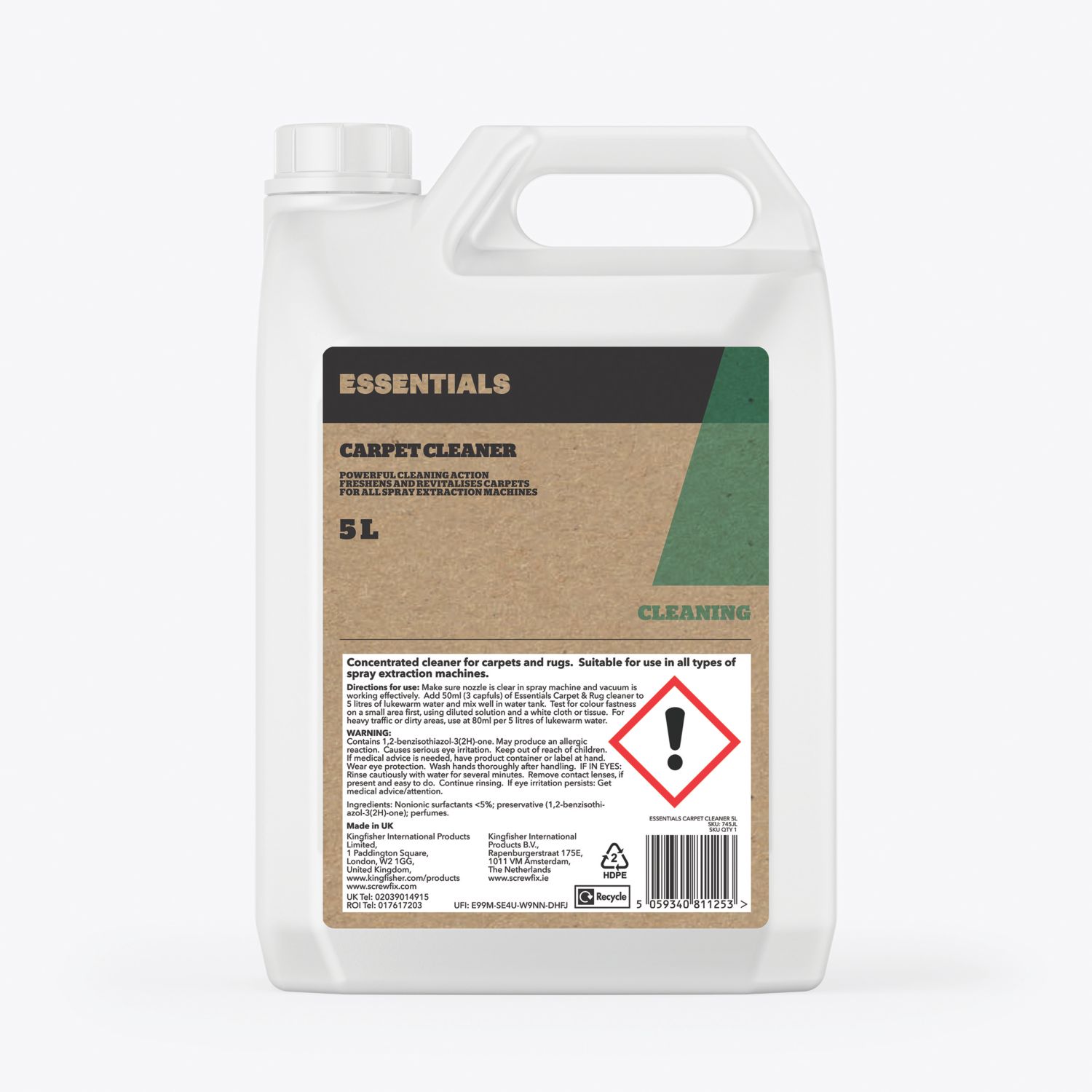 Essentials Carpet Detergent 5Ltr (745JL)