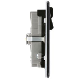 LAP  13A 2-Gang SP Switched Wi-Fi Extender Socket + 2.1A 10.5W 1-Outlet Type A USB Charger Slate-Effect with Black Inserts