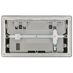 LAP  13A 2-Gang SP Switched Wi-Fi Extender Socket + 2.1A 10.5W 1-Outlet Type A USB Charger Slate-Effect with Black Inserts