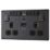 LAP  13A 2-Gang SP Switched Wi-Fi Extender Socket + 2.1A 10.5W 1-Outlet Type A USB Charger Slate-Effect with Black Inserts