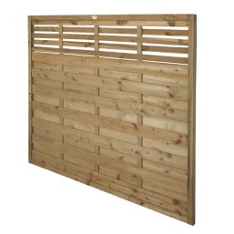 Forest Kyoto  Slatted Top Fence Panels Natural Timber 6' x 5' Pack of 3