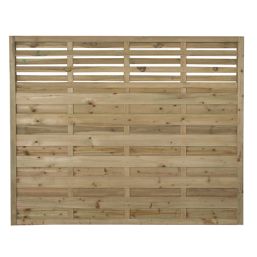 Forest Kyoto  Slatted Top Fence Panels Natural Timber 6' x 5' Pack of 3