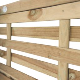 Forest Kyoto  Slatted Top Fence Panels Natural Timber 6' x 5' Pack of 3