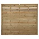 Forest Kyoto  Slatted Top Fence Panels Natural Timber 6' x 5' Pack of 3