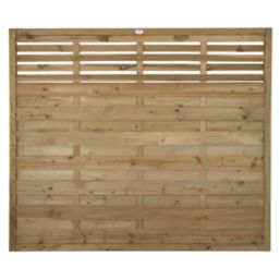 Forest Kyoto  Slatted Top Fence Panels Natural Timber 6' x 5' Pack of 3