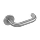 Eclipse Precision Safety Fire Rated Lever on Rose Door Handle Pair Satin Stainless Steel
