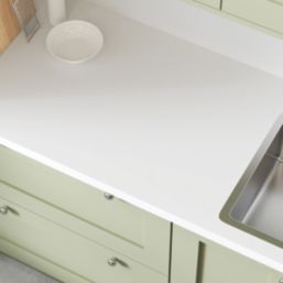 Wilsonart Pure White Matt White Stone Effect Laminate Worktop 4100mm x 600mm x 38mm