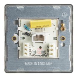 Contactum Lyric 1-Gang Master Telephone Socket Brushed Brass with White Inserts