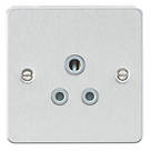 Knightsbridge FP5ABCG 5A 1-Gang Unswitched Socket Brushed Chrome with Colour-Matched Inserts