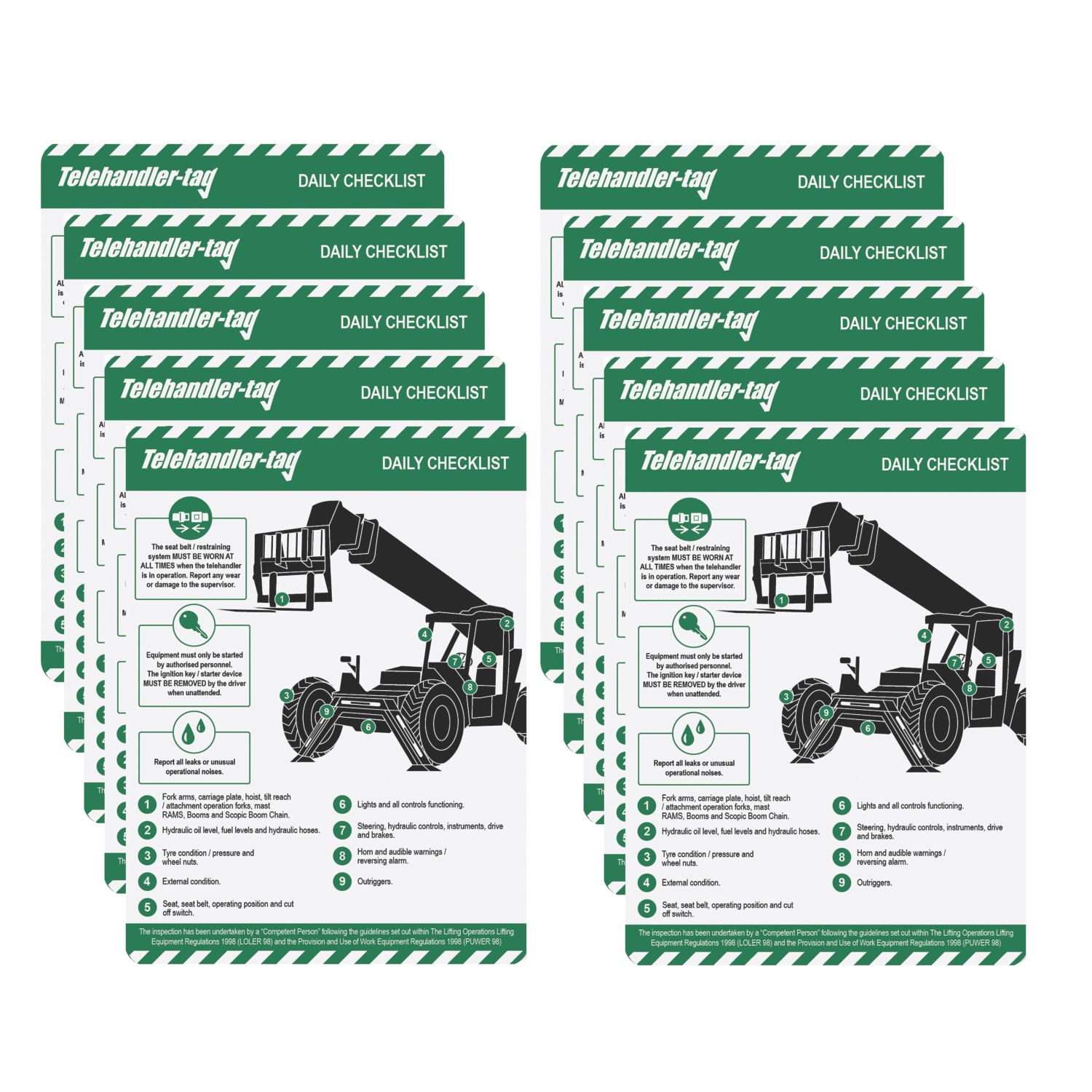Scafftag Telehandler Tag Inserts 10 Pack (745YU)