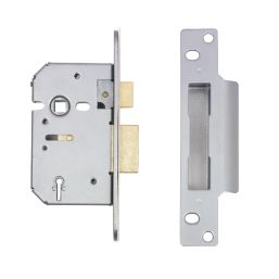 ERA  5 Lever Satin Nickel Mortice Sashlock 64mm Case - 44mm Backset