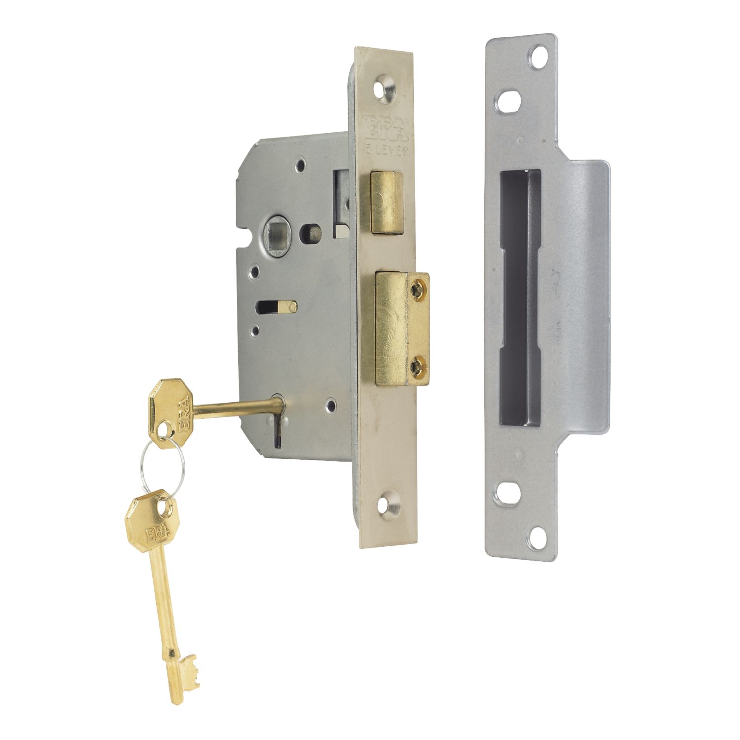 ERA 5 Lever Satin Nickel Mortice Sashlock 64mm Case - 44mm Backset (74653)