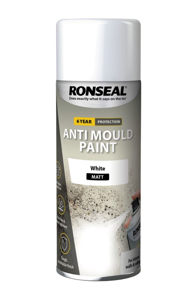 Ronseal Anti Mould Paint Aerosol White Matt 400ml