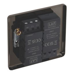 LAP  2-Gang 2-Way LED Dimmer Switch  Black Nickel with Colour-Matched Inserts